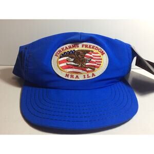 NRA ILA Vintage Trucker Blue Cap Firearms Freedom Patch Eagle With Gun - w/ TAG